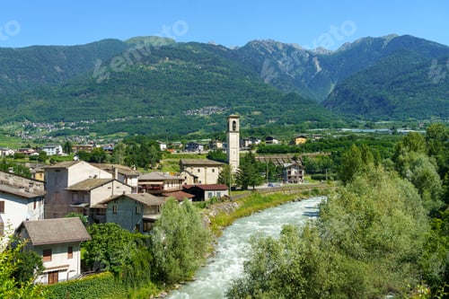 Preview: Landscape along the Sentiero della Valtellina, Italy, from the cycleway
