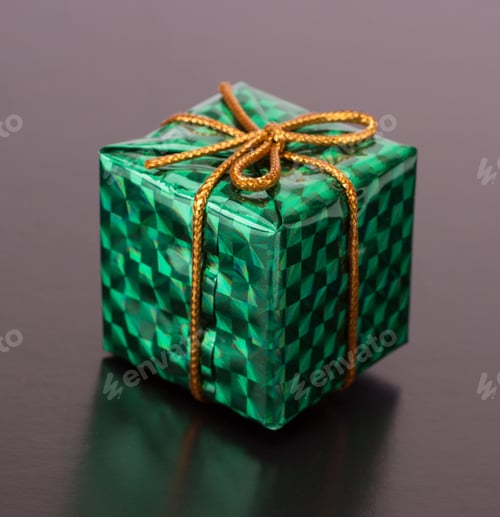Preview: hristmas decorative gift boxes, drums and balls isolated on black background
