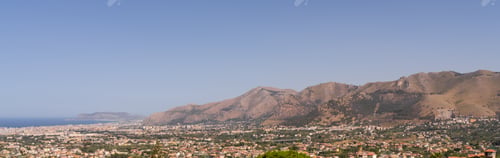 Preview: Panoramic view of Palermo city and mountains from Monreale town, Sicily, Southern Italy