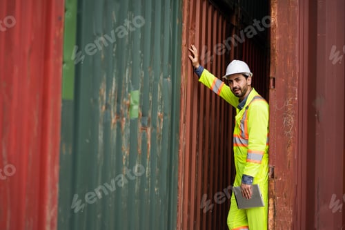 Preview: Container workers tired from working at the container yard.