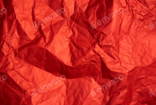 Preview: Crumpled red sheet of paper. Paper texture. Background for designers. Abstract background texture