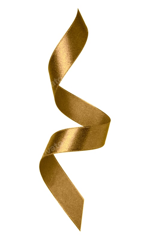 Preview: Shiny satin ribbon in brown color isolated on white background close up