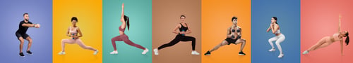 Preview: Fitness fans exercise against vibrant backdrops during their workouts