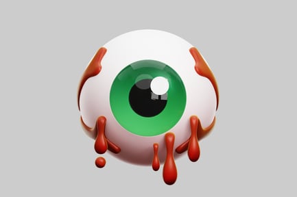 Preview: Cartoon eyeball with red dripping liquid