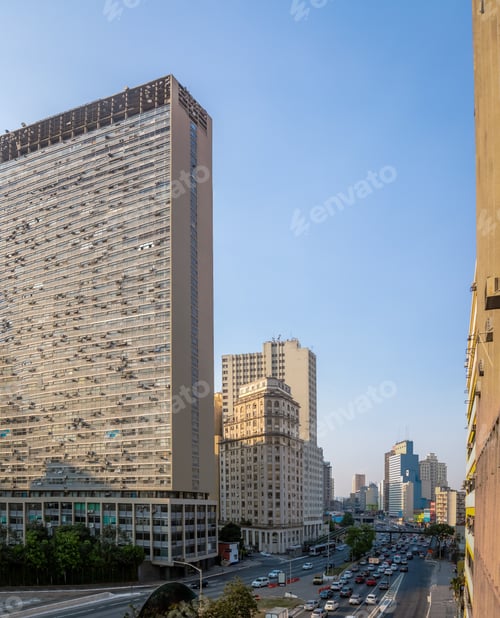 Preview: Prestes Maia Avenue view from Santa Ifigenia viaduct - Sao Paulo, Brazil