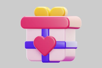 Preview: Gift box with a heart
