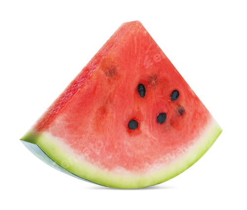 Preview: Slice of delicious ripe watermelon isolated on white