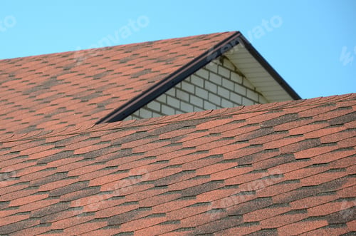 Preview: The roof is covered with bituminous shingles of brown color. Quality Roofing