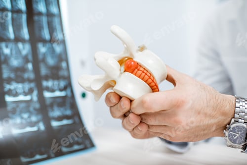 Preview: Anatomical model of vertebras with intervertebral hernia