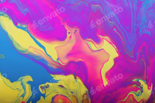 Preview: Colorful marble background.Mixed nail polishes-yellow,pink,blue and purple.