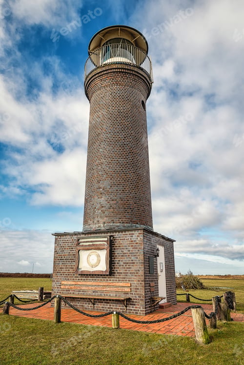 Preview: Vertical shot of lighthouse on Juist island in Germany