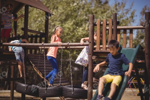 Preview: schoolkids playing in playground