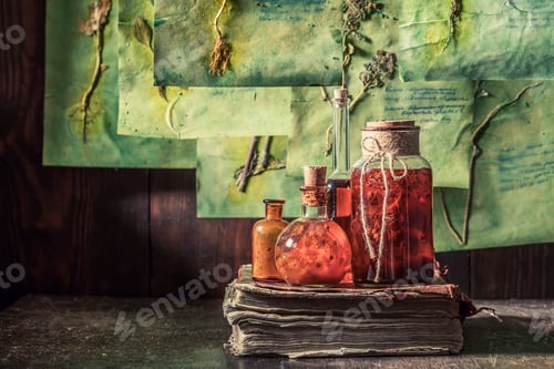 Preview: Herbal workshop with plant descriptions as Halloween background