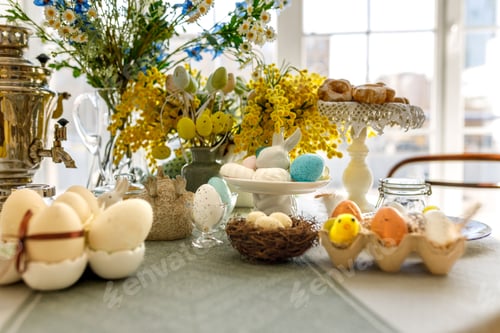 Preview: Easter composition with eggs, concept of holidays