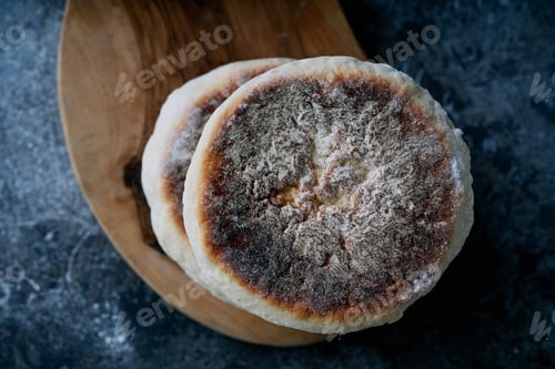 Preview: Traditional Portuguese flat circular bread Bolo Do Caco