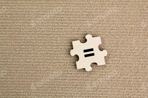 Preview: wooden puzzle with an equivalent icon