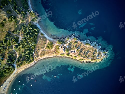 Preview: Beautiful beach top aerial view drone shot