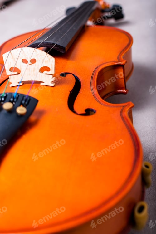 Preview: Old oak wood violin. Image in vintage tone.
