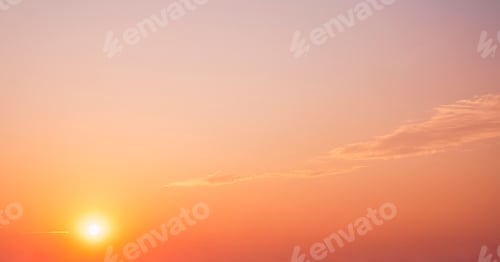 Preview: Orange Sunrise Sky with colorful Golden Sunlight in the morning