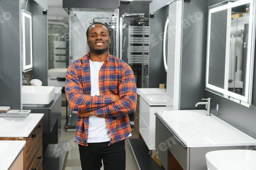 Preview: african american at the building market looking for sink into their bathroom