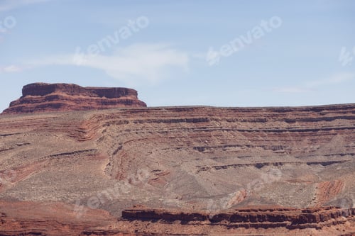 Preview: American Landscape in the Desert with Red Rock Mountain Formations