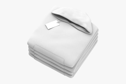 Preview: Folded White Hooded Sweatshirts Stack
