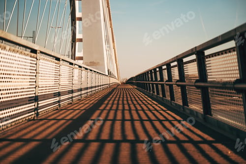 Preview: Pedestrian walkway of Zezelj bridge over Danube river in Novi Sad