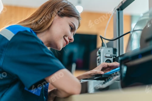 Preview: Engineer Inspecting 3D Printed Part