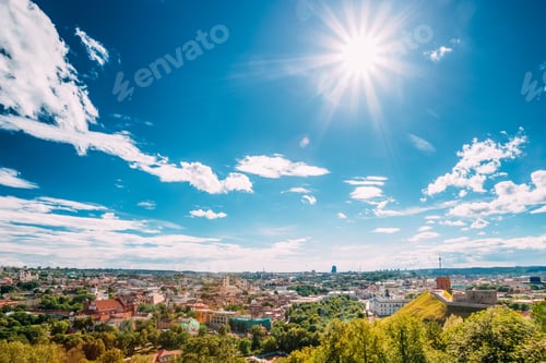 Preview: Vilnius, Lithuania. Old Town Historic Center Cityscape Under Blu