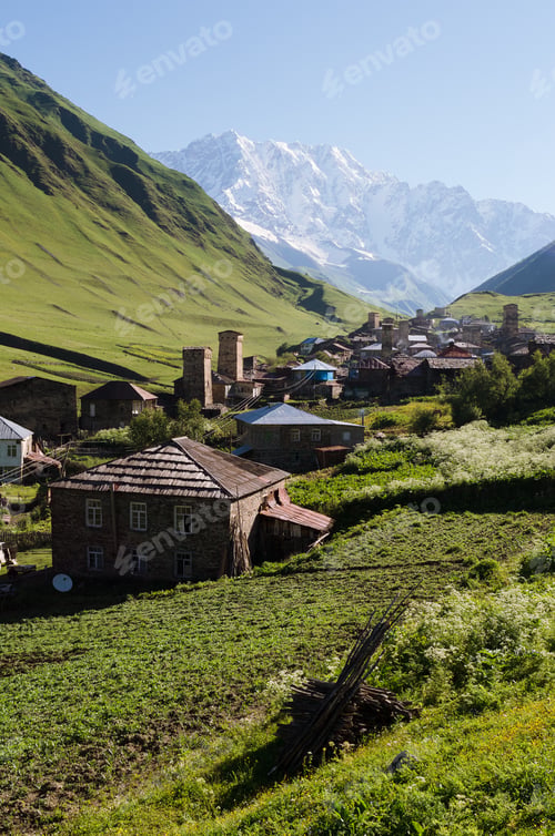 Preview: View of the high mountain village of Ushguli in Svaneti, Georgia