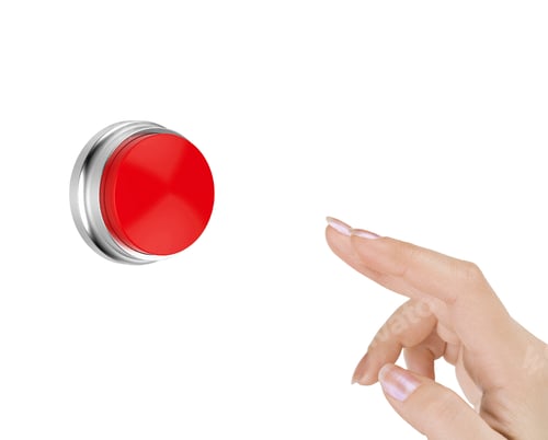 Preview: Pressing GO button isolated on white background