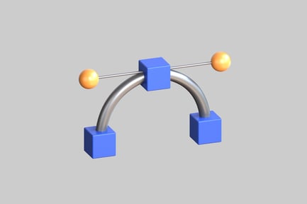 Vista previa: Construcción abstracta con curvas y esferas