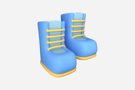 Aperçu: Bottes de randonnée Illustration 3D de la nature