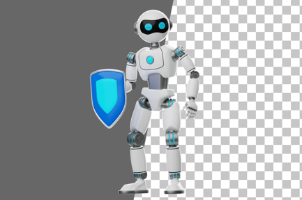 Preview: Robot Holding a Shield 3D Illustration