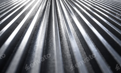 Preview: Close-up of a golden corrugated metal surface