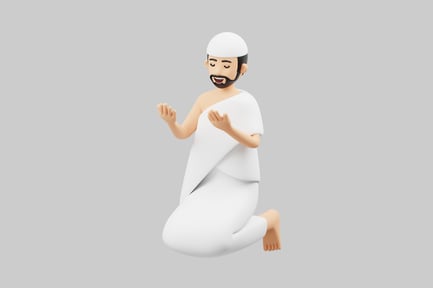 Preview: Muslim man praying cartoon style