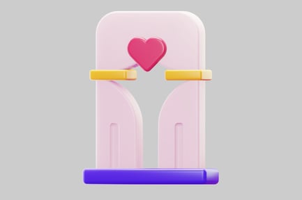 Preview: Stylized pink arch with purple and yellow accents