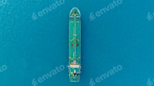 Preview: Aerial top view of oil tanker ship at sea, Crude oil tanker industrial, Oil tanker import export.