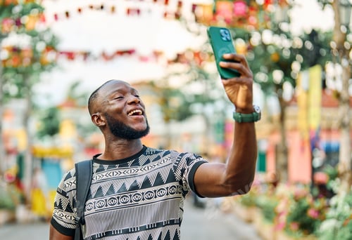 Preview: Young people tourists having fun in the city