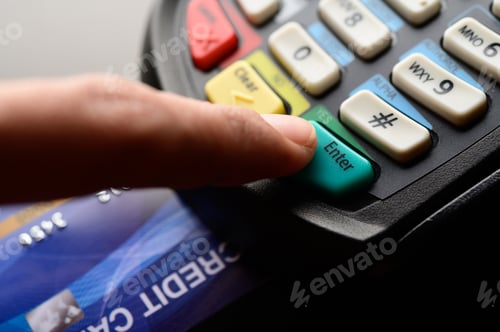 Preview: Credit card payment, buy and sell products & service,selective focus
