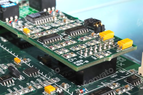 Preview: Large green PCB microcircuit board