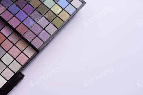 Preview: Colorful bright eye shadows. Professional multicolor eyeshadow palette. mock up