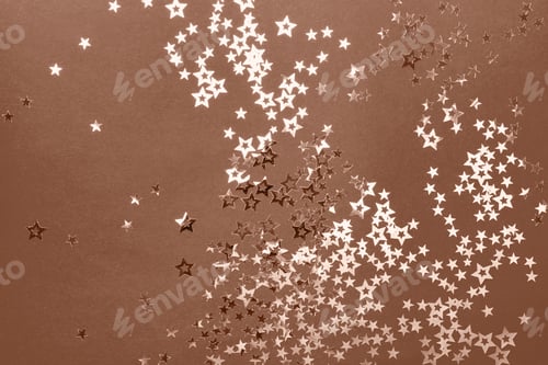 Preview: Star Shaped Confetti on Brown Background