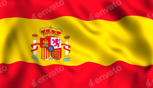 Vista previa: Bandera española ondeando símbolo de España