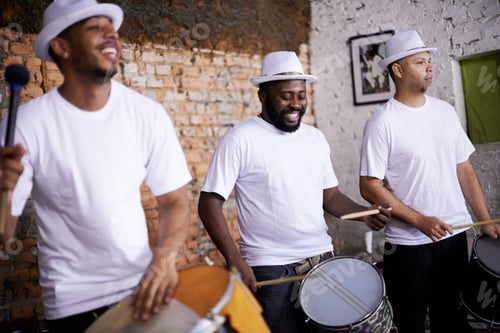 Preview: Feeling the rhythm in the drums. Cropped shot of a group of dummers.