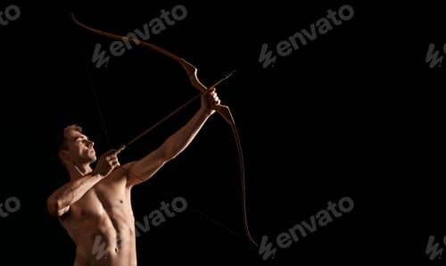 Preview: Athletic archer shooting with bow