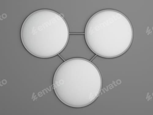 Preview: 3D Rendering Abstract connection, communication technology with integrated circles isolated