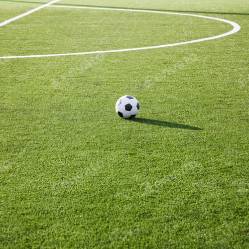 Preview: Soccer ball on soccer field.