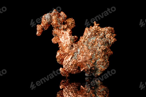 Preview: Macro mineral stone Copper on black background