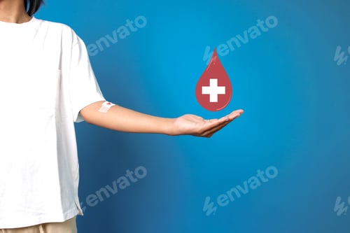 Donor Hand Holding Blood Donation Icon